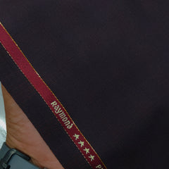 Raymond Exotic Premium Super 140s Count 45% wool Mild Check Suiting Fabric Colour Deep Maroon
