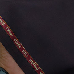Raymond Exotic Premium Super 140s Count 45% wool Mild Check Suiting Fabric Colour Deep Maroon