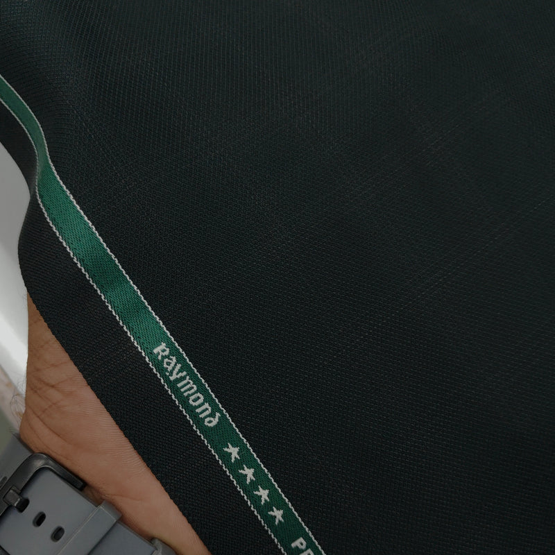 Raymond Exotic Premium Super 140s Count 45% wool Check Suiting Fabric Colour Forest Green