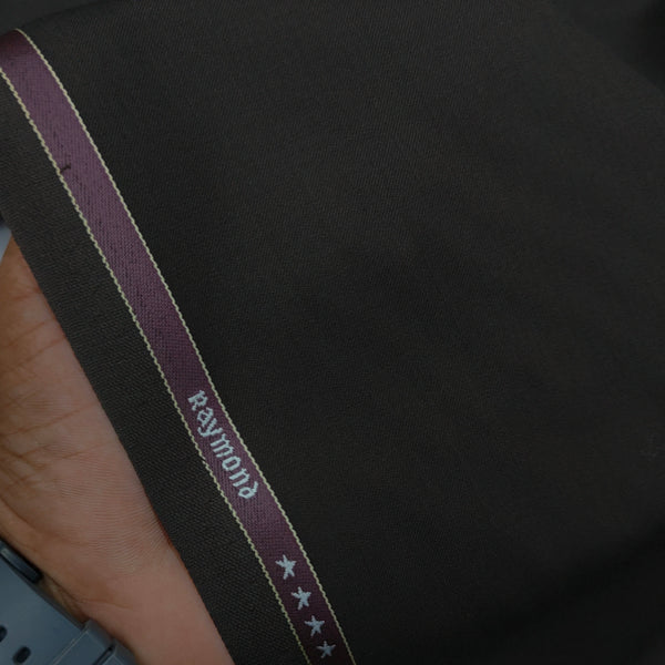 Raymond Exotic Premium Super 140s Count 45% wool Plain Suiting Fabric Colour Dark Bistre Brown