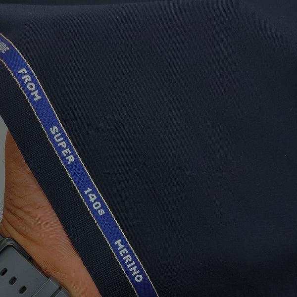 Raymond Exotic Premium Super 140s Count 45% wool Plain Suiting Fabric Colour Dark Space Blue