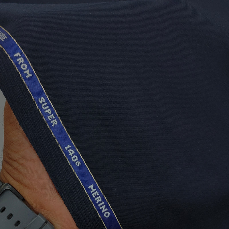Raymond Exotic Premium Super 140s Count 45% wool Plain Suiting Fabric Colour Dark Space Blue