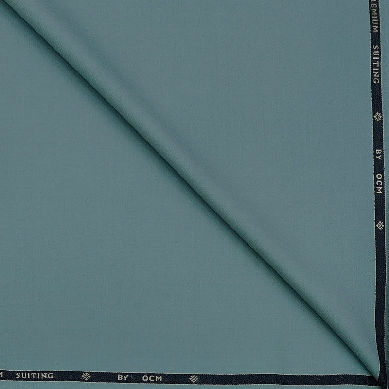 Trouser Fabric OCM Exotic Premium Super 130s Count 40% Merino Wool Self Structure Color Teal Blue-Green