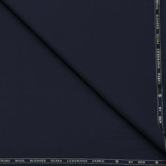 Trouser Fabric OCM Exotic Premium Super 150s Count 40% Merino Wool Plain Color Midnight Blue