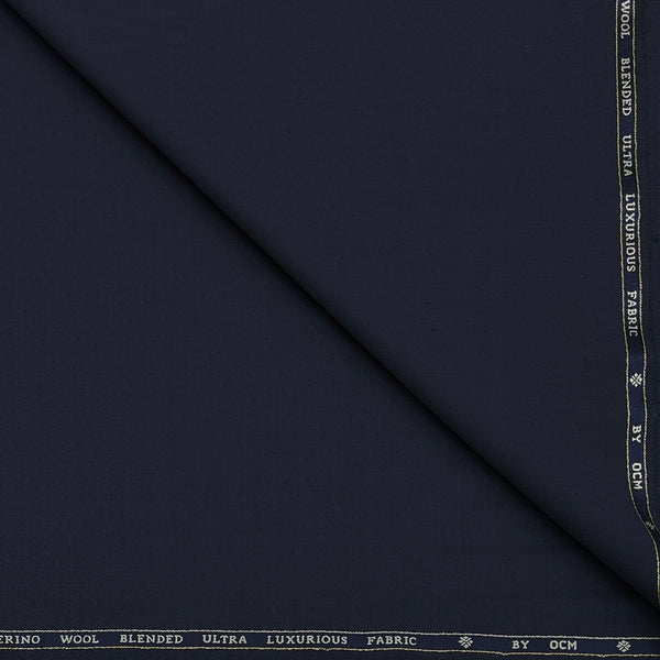 Trouser Fabric OCM Exotic Premium Super 150s Count 40% Merino Wool Plain Color Midnight Blue