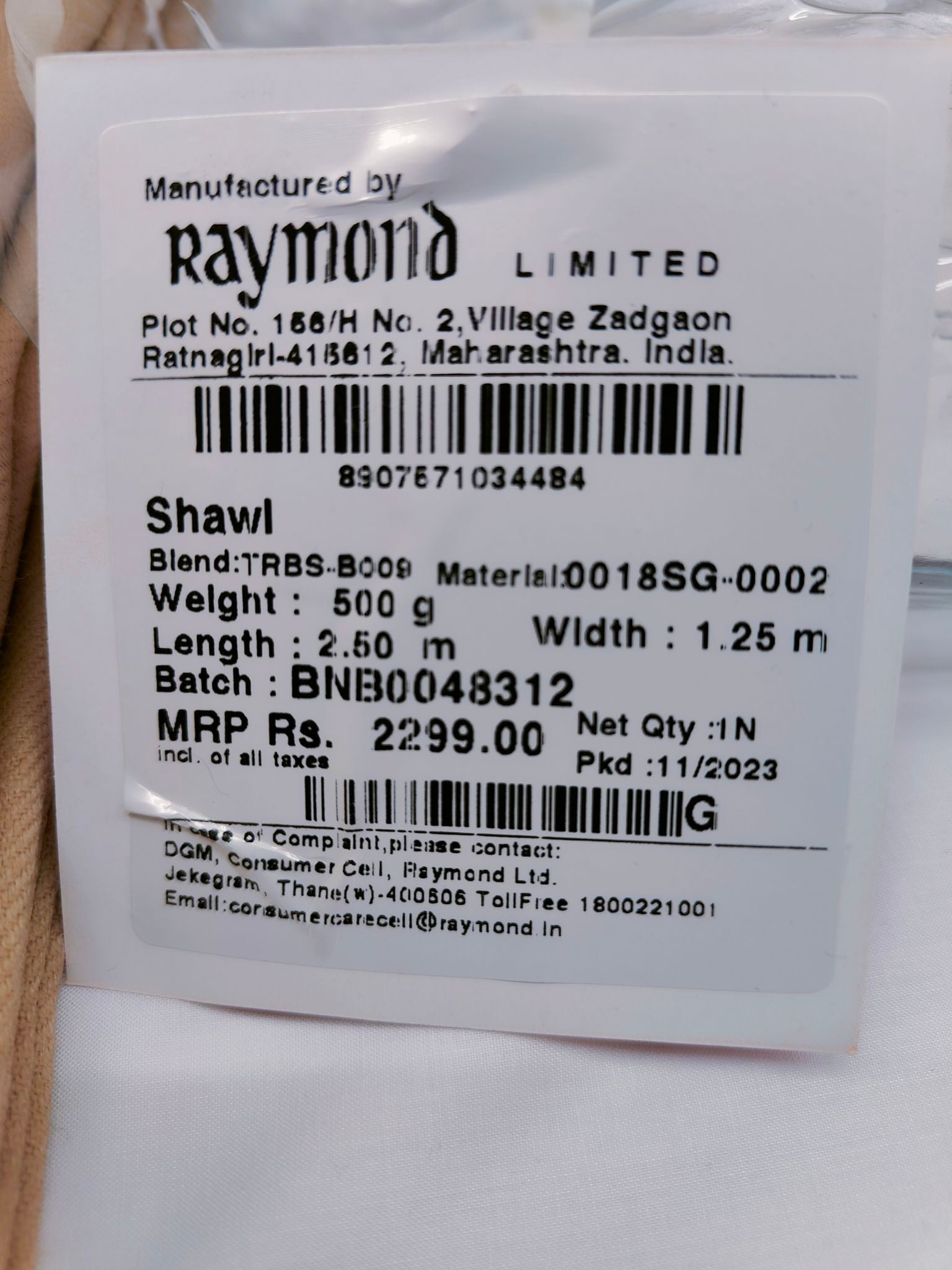 Raymond Men's Premium 100%wool Shawl/Lohi Prakriti