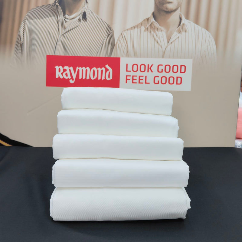 Shirt Fabric Raymond Finest Giza Cotton Dobby White