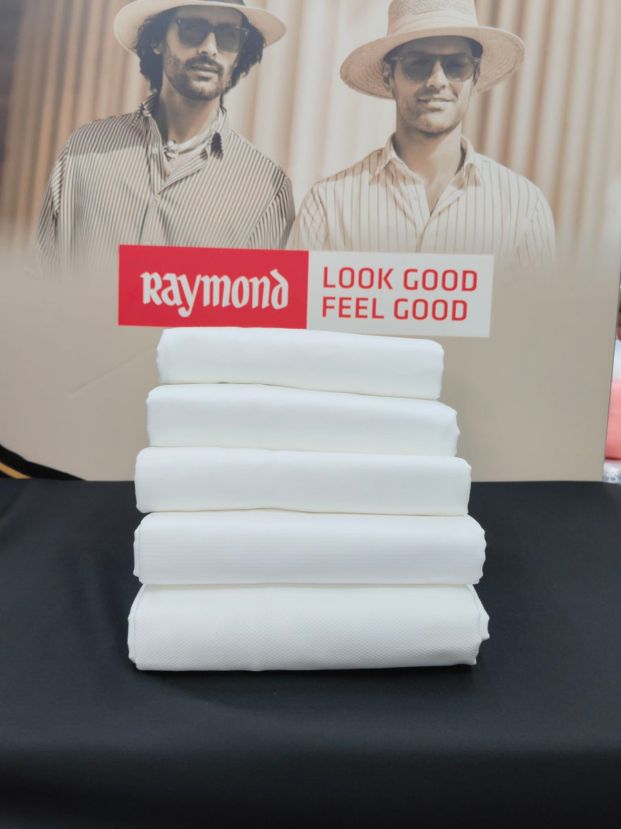 Shirt Fabric Raymond Finest Giza Cotton Dobby White