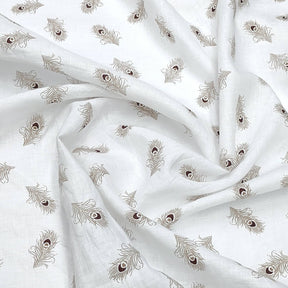 Solino 100% linen White Printed shirt Fabric