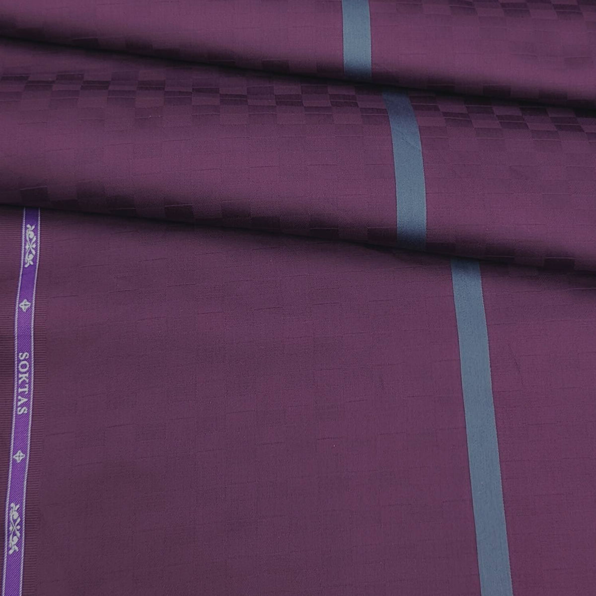 Soktas Premium cotton fine jacquard shirt fabric colour Mehroon