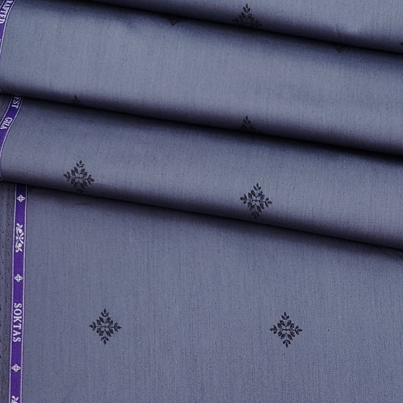 Soktas Premium cotton fine jacquard shirt fabric colour Grey