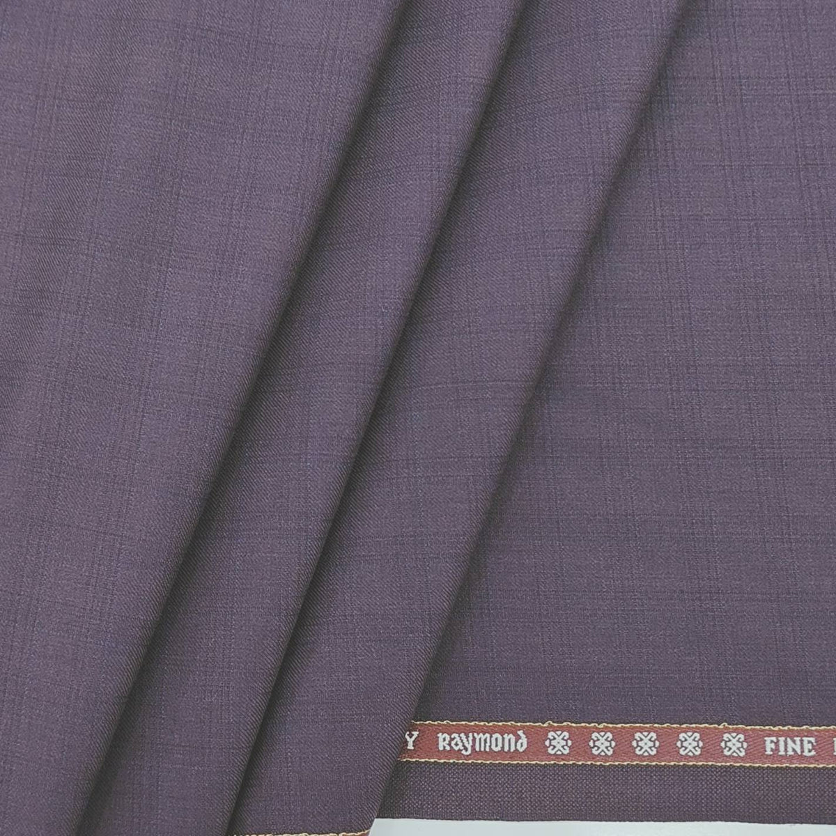 Raymond Men's Wool super 90s Check Trouser Fabric(Wine)