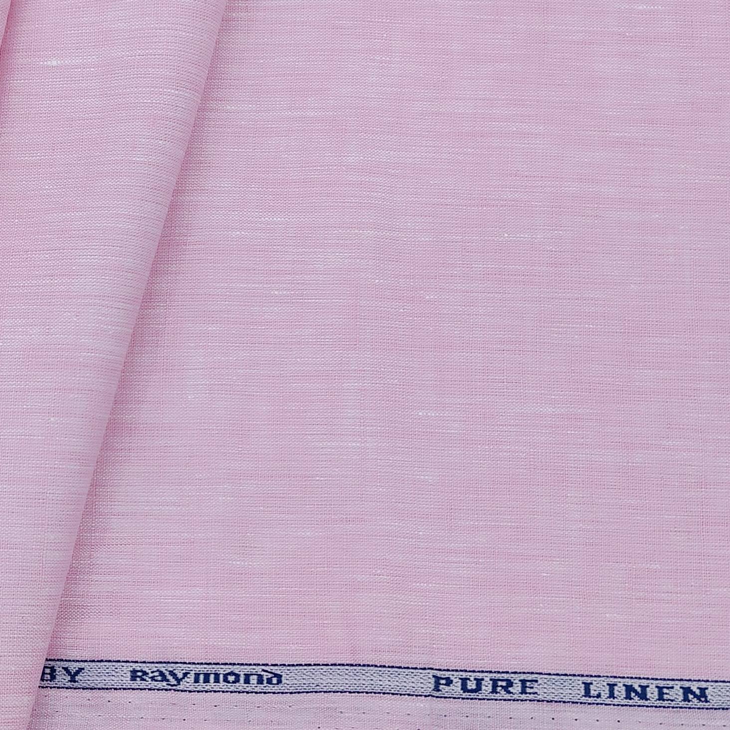 Raymond Pure linen Plain Shirt Fabric(Baby Pink)
