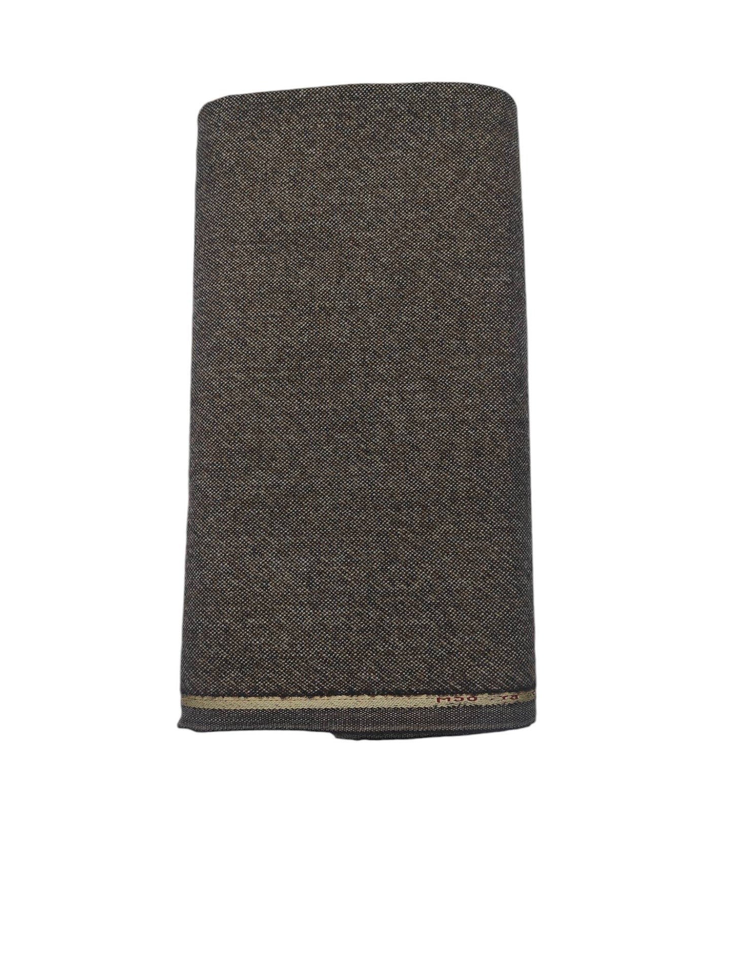 OCM 100% Wool self Textured Tweed Blazer Fabric Colour Brown