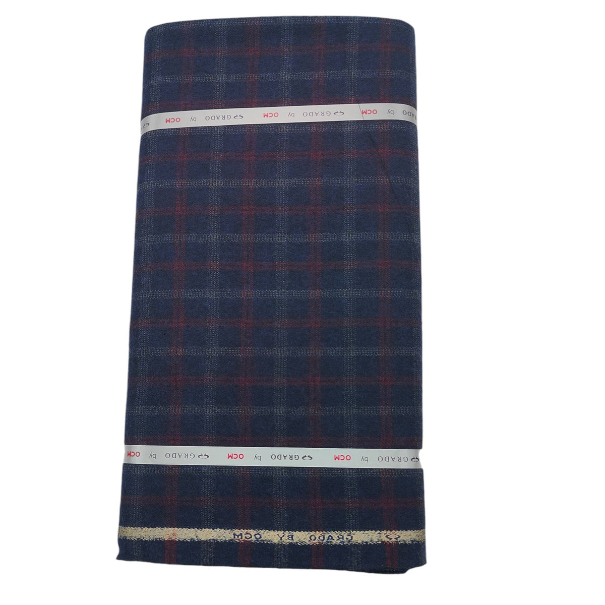 OCM 100% Wool Check Tweed Blazer Fabric Colour Delightful Blue