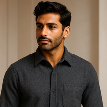 CREATE INDIAN MODAL WEARING WOOLLEN SHIRT FABRIC SHIRT