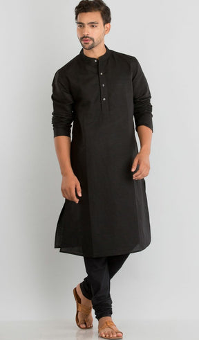 ManTire Black Pathani suit Fabric for Men(Soft and Fine)