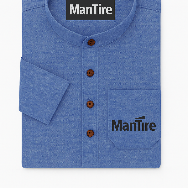 Kurta Fabric Raymond Pure Linen Plain Colour Blue