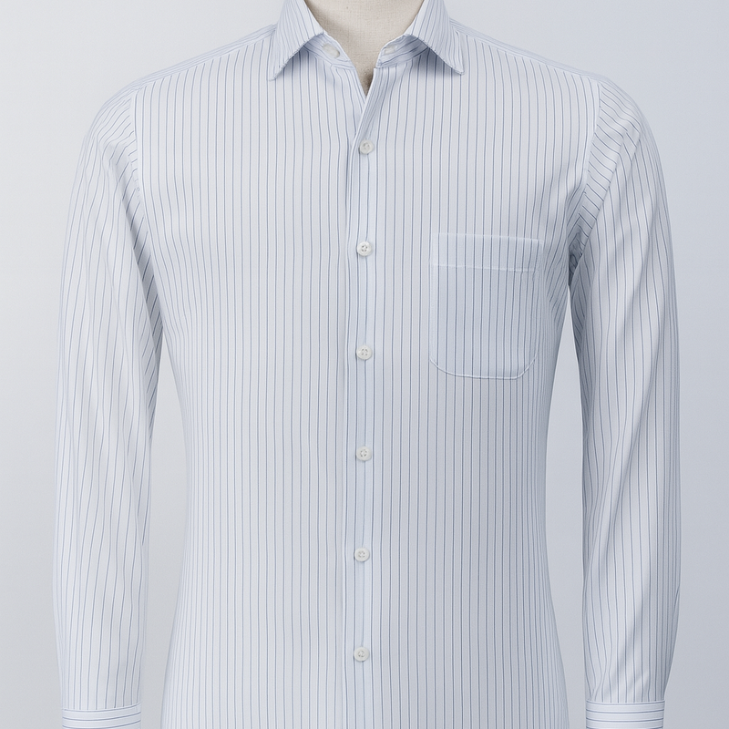 Shirt Fabric ManTire Poly Cotton Wrinkle Free Formal Lining Colour Dark Blue