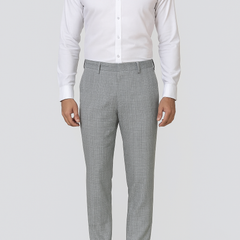 Trouser Faric Donear 4Way Lycra Premium Broad Check Colour Light Grey