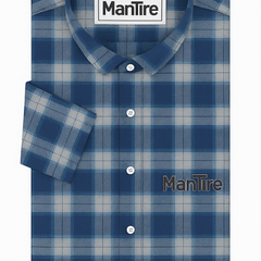 Warm Shirt Fabric Raymond Broad Check Colour Space Blue N White Plaid