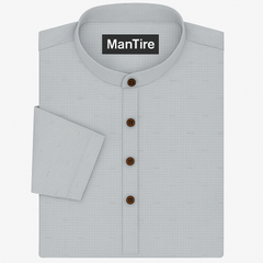 Shirt n Kurta Fabric Stiff Pure Cotton Jacquard Premium Colour Silver Grey