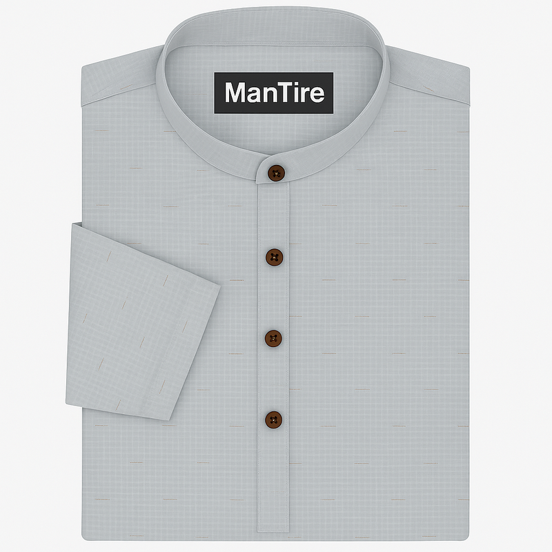 Shirt n Kurta Fabric Stiff Pure Cotton Jacquard Premium Colour Silver Grey