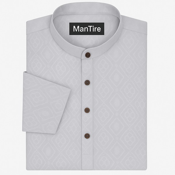 Shirt n Kurta Fabric Stiff Pure Cotton Jacquard Premium Colour Silver