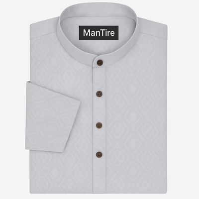 Shirt n Kurta Fabric Stiff Pure Cotton Jacquard Premium Colour Silver