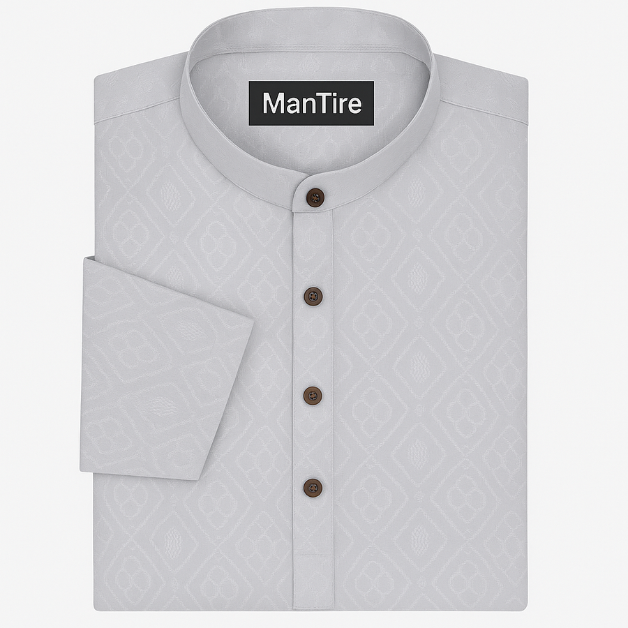 Shirt n Kurta Fabric Stiff Pure Cotton Jacquard Premium Colour Silver