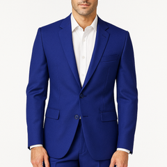 Suit Fabric Raymond Super 100s Merino 52% Wool Plain Color Cobalt Blue