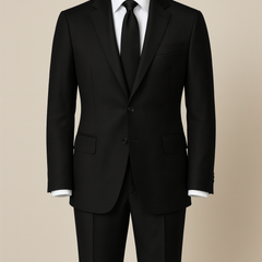 Suit Fabric Raymond Super Fine Wool Blended Plain Color Black