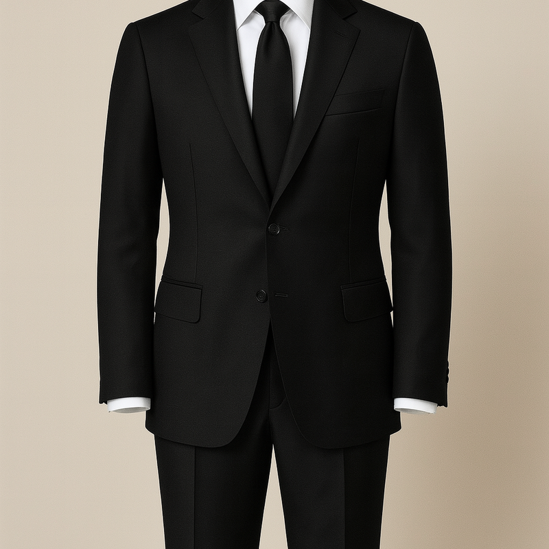 Suit Fabric Raymond Super Fine Wool Blended Plain Color Black