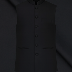 Koti Fabric Raymond 45% Merino Wool Plain Colour Black