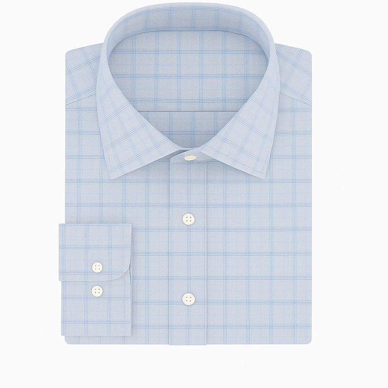 Shirt Fabric Raymond Giza Cotton Broad Check With Jacquard Colour Powder Blue