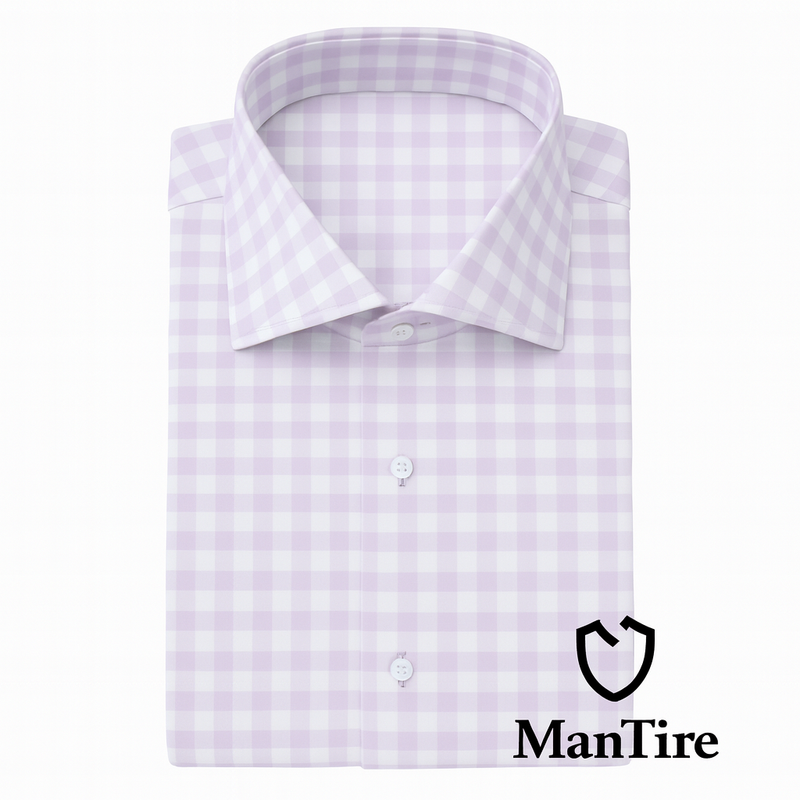 Shirt Fabric Soktas Giza Cotton Check Colour Lavender