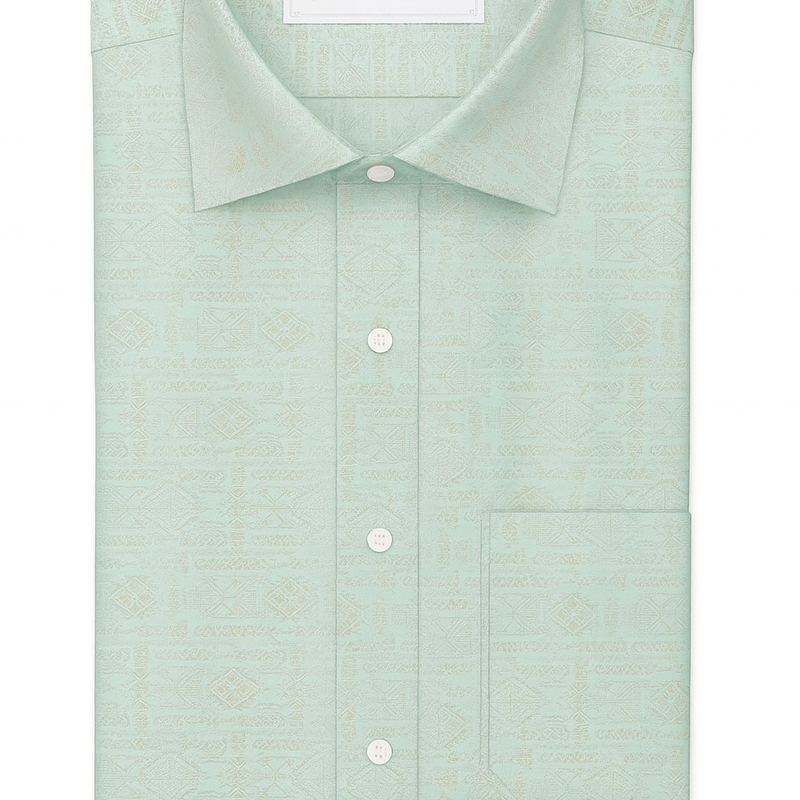 Shirt Fabric Soktas 100% Cotton Jacquard Colour Swamp Green N Light Pink