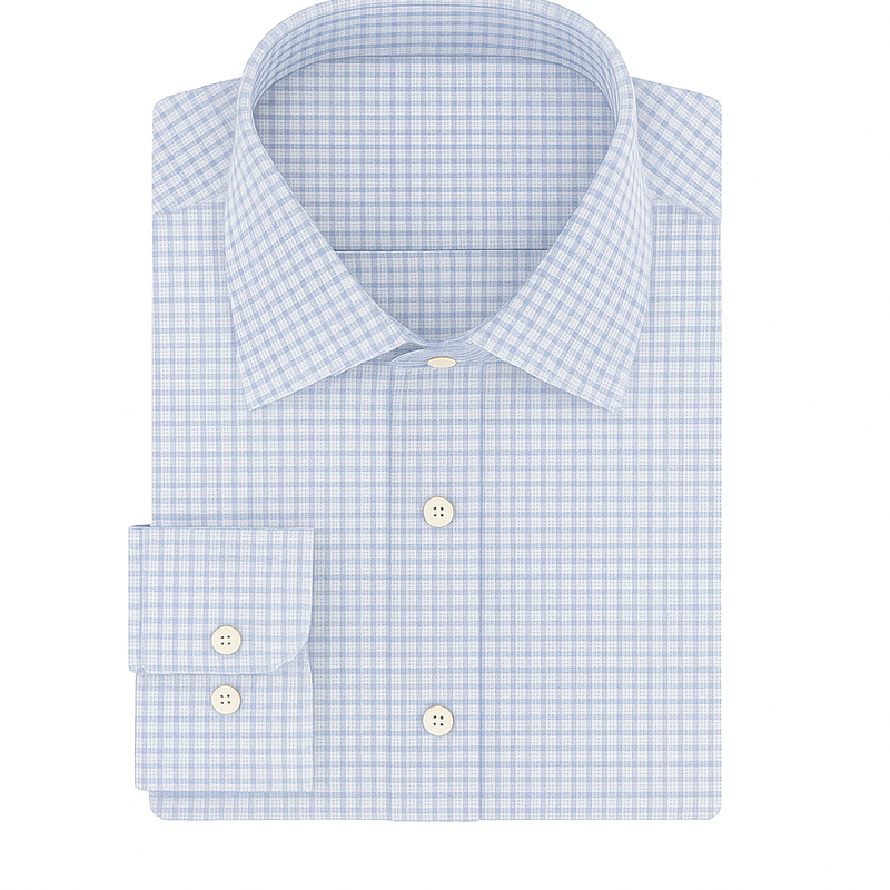 Shirt Fabric Raymond 100% Cotton Mix Check Colour Blue N White