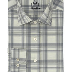 Shirt Fabric Soktas Giza Cotton Broad Check Colour Ash White N Dark Grey