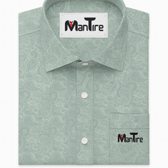 Shirt Fabric Soktas 100% Cotton Jacquard Colour Viridian Green