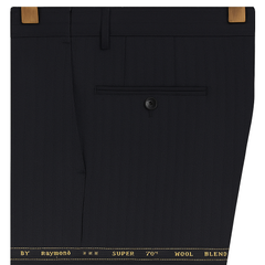 Trouser Fabric Raymond 70s Wool Blended Lining Colour Black