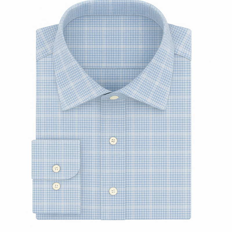 Shirt Fabric Raymond Giza Cotton Broad Check With Jacquard Colour Baby Blue