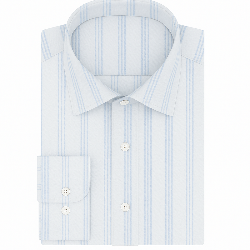 Shirt Fabric Soktas Giza Cotton Broad Lining With Dobby Colour Blue N White