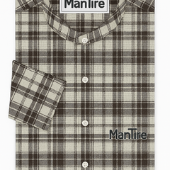 Warm Shirt Fabric Ocm Mix Check Colour Brown N White