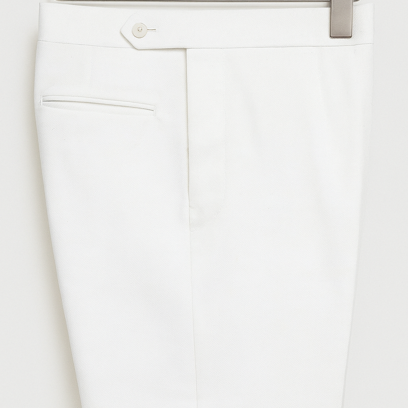Suiting (1.70 mtr) Trouser Fabric Raymond Poly Viscose Plain Colour Off White
