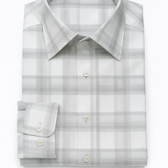 Shirt Fabric Soktas Giza Cotton Broad Check Colour Grey N White