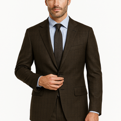 Suit Fabric Raymond Poly Viscose Mix Check Color Carob Brown