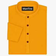 Shirt n Kurta Fabric Stiff Pure Cotton Dobby Premium Colour Orange