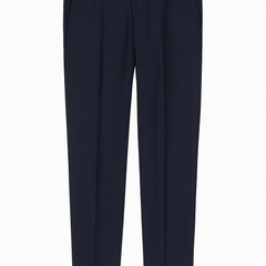 Trouser Fabric Raymond 70s Wool Blended Broad Check Colour Midnight Blue