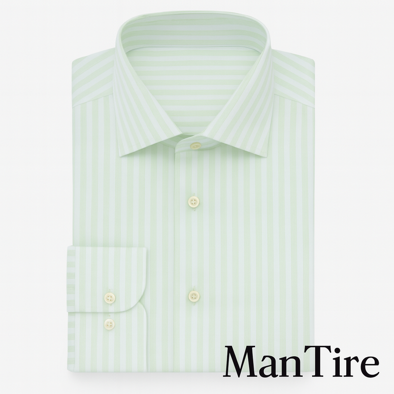 Shirt Fabric Soktas Giza Cotton Lining Colour Mint Green N White